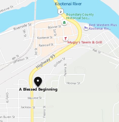 Map location of A Blessed Beginning Bonners Ferry